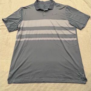Nike Men's Polo Shirt in Gray with Stripes